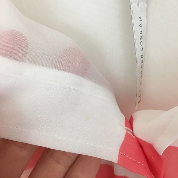 LC Lauren Conrad Sheer Button Up Striped Blouse - Picture 4 of 8